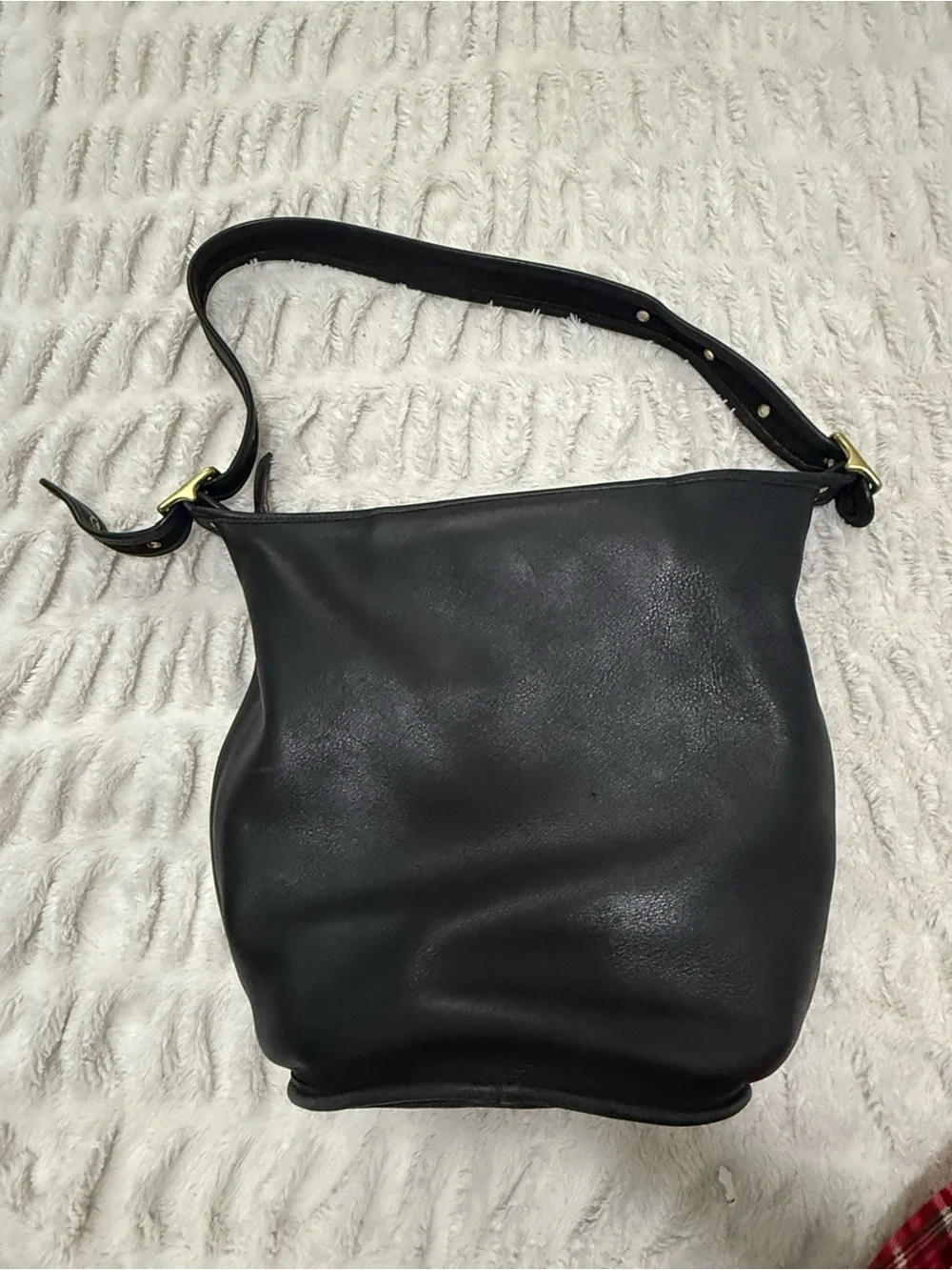 Vintage Coach duffel sac Black Leather Shoulder Bag